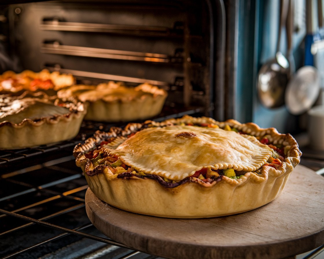 Baking the Perfect Pie – Cottage Pie vs Shepherd's Pie A golden-brown pie emerging from the oven.