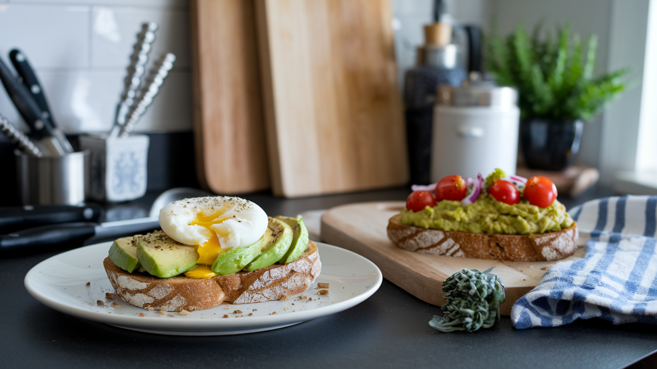 FAQs: Avocado vs. Guacamole Toast Avocado and guacamole toast with a question mark in the center