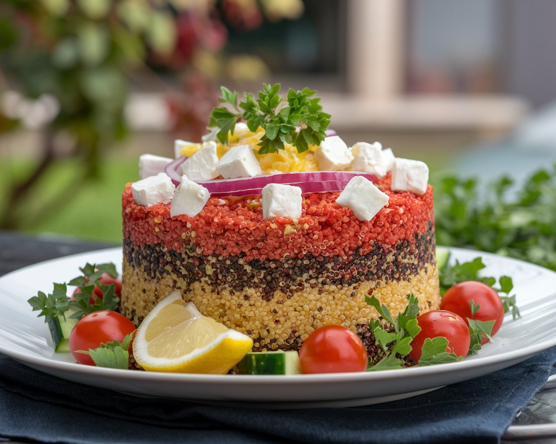 Red White and Black Quinoa Grains Red white and black quinoa grains side by side