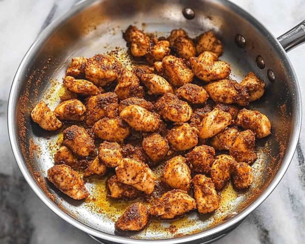 Sauté Chicken Pieces in Cajun Seasoning