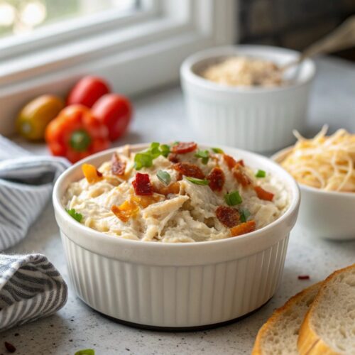 A delicious bowl of Instant Pot Crack Chicken Keto showcasing creamy and cheesy goodness.