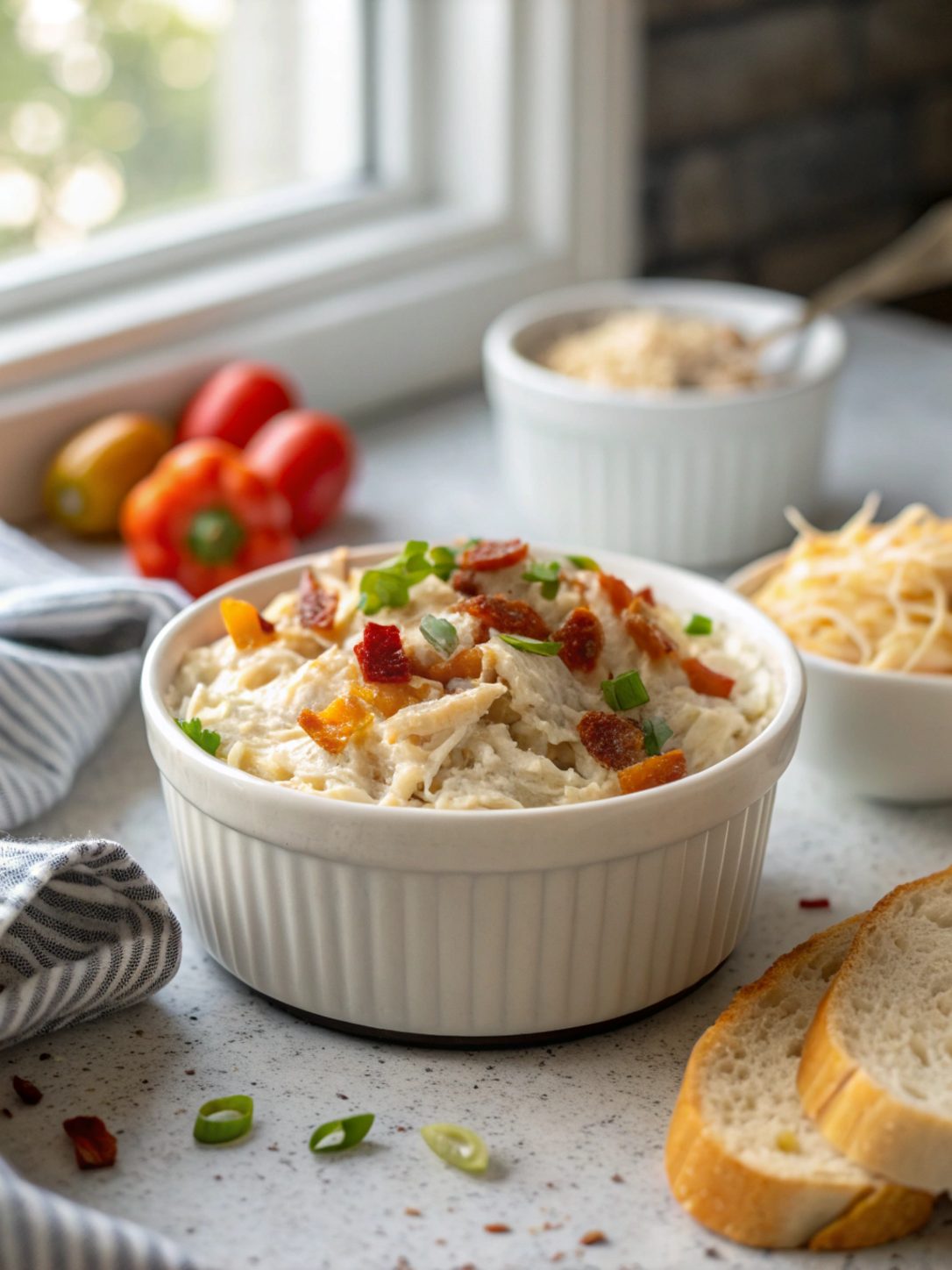 A delicious bowl of Instant Pot Crack Chicken Keto showcasing creamy and cheesy goodness.