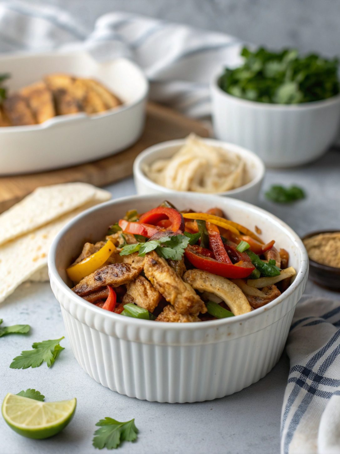 SEO-friendly alt text describing the featured image of Keto Chicken Fajita Skillet 25 Minutes