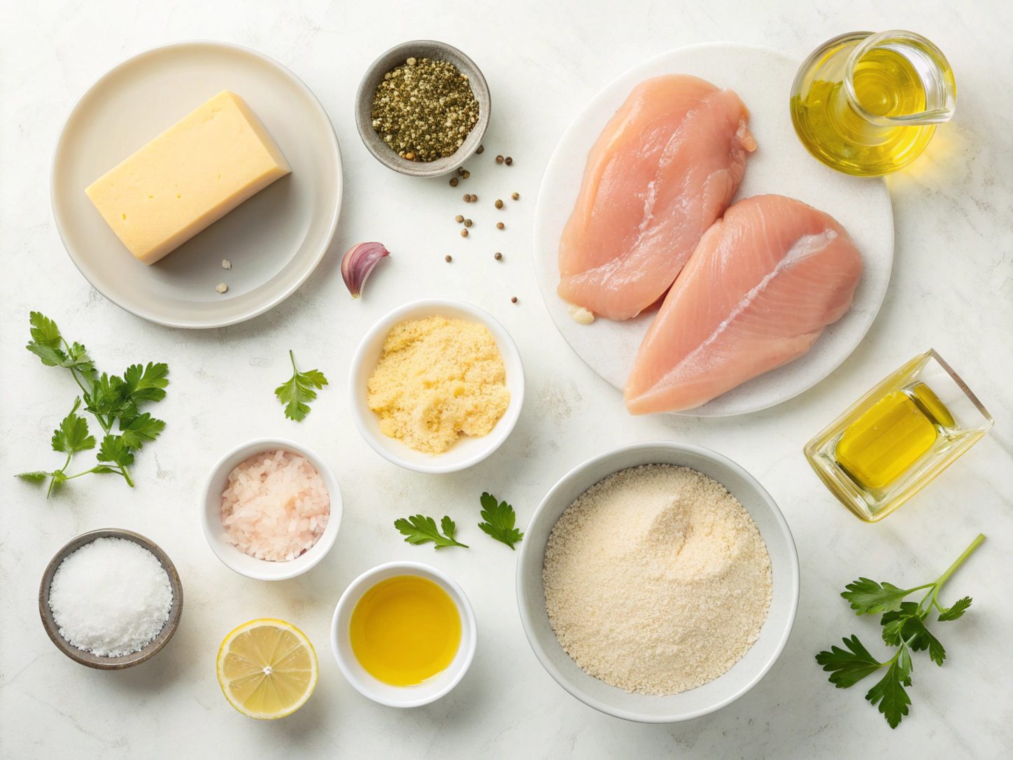 Ingredients for making Keto Chicken Piccata