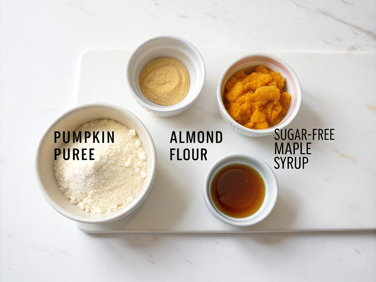 Ingredients for making 3 ingredient keto pumpkin cookies.