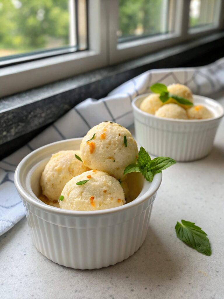 SEO-friendly alt text describing baked keto ricotta fat bombs in detail