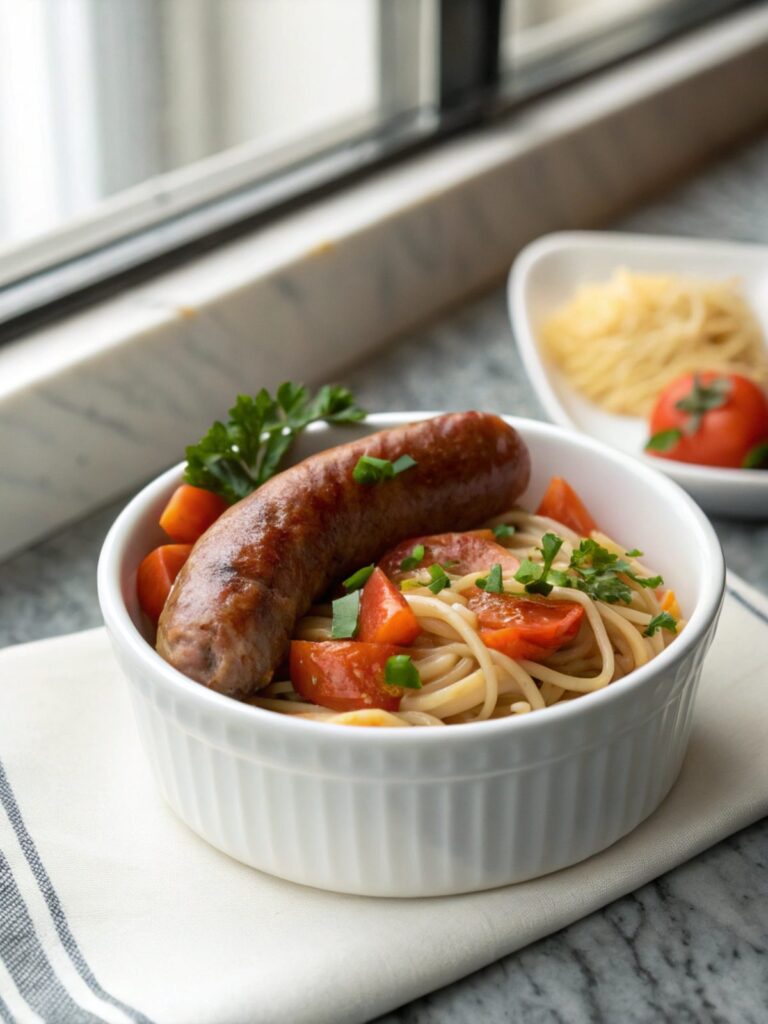 SEO-friendly alt text describing the featured Classic Keto Delight: Sausage and Veggie Feast image