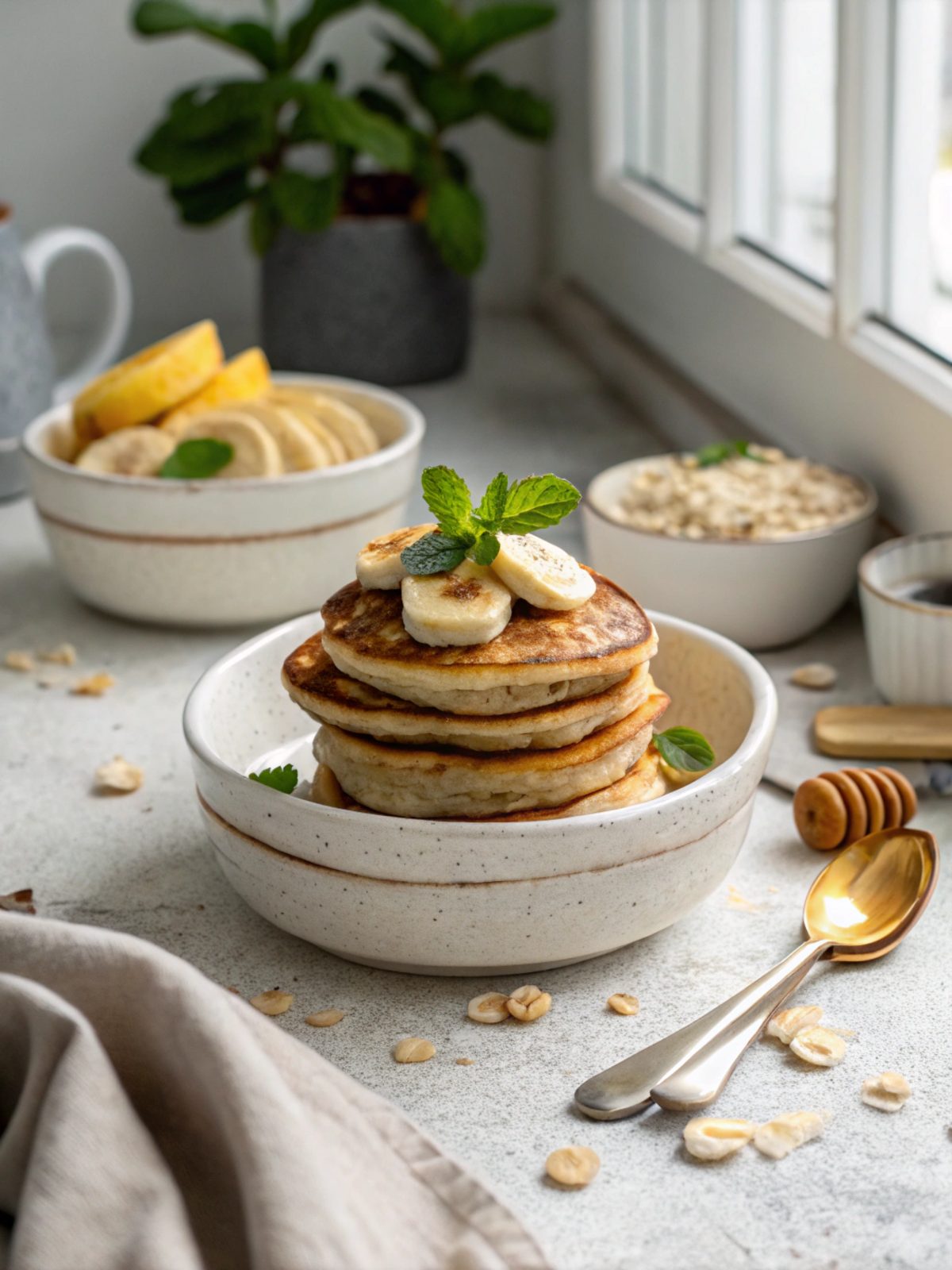 Featured image of Cottage Cheese Banana Pancakes Recipe