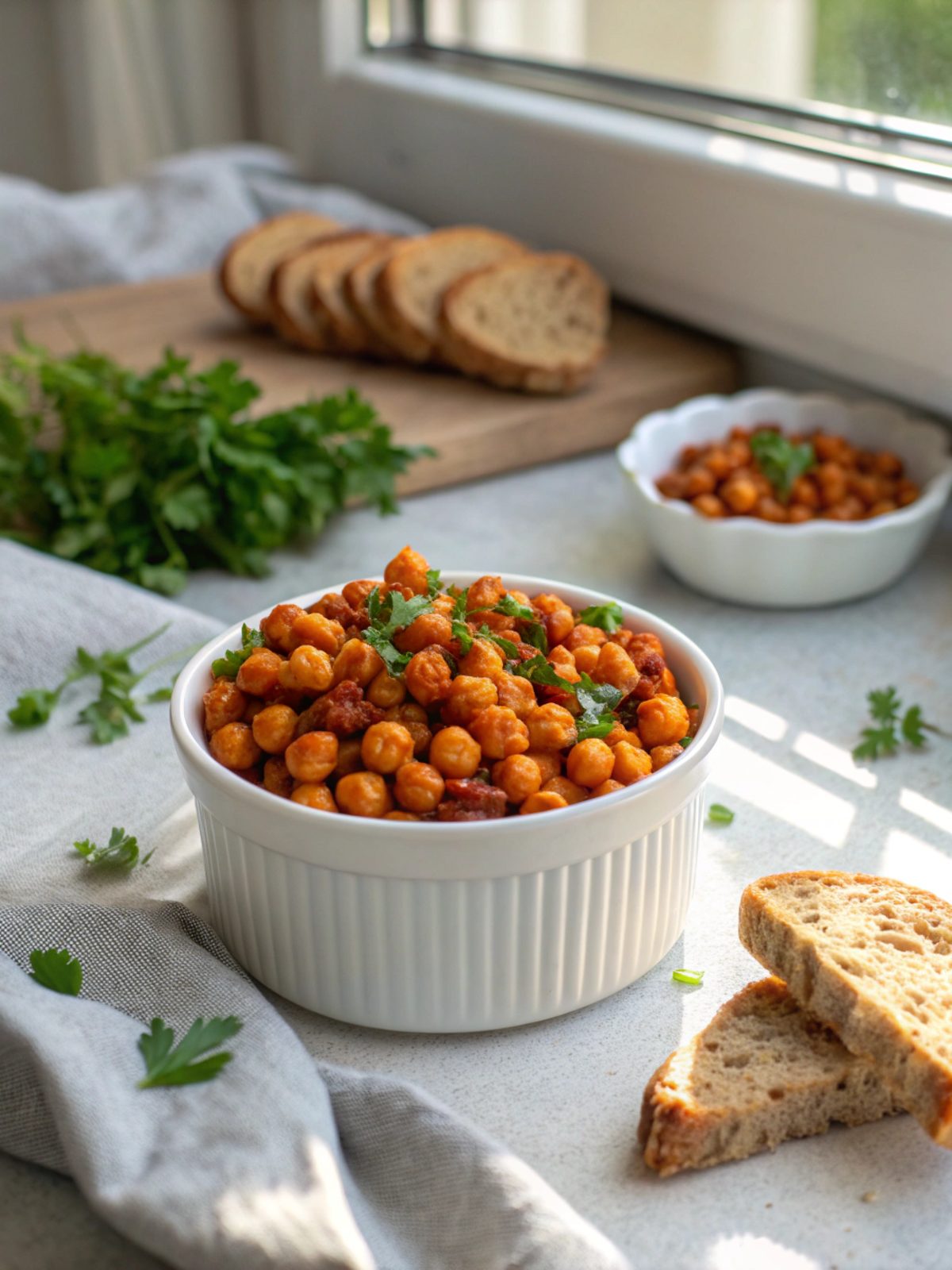 Featured image of roasted chickpeas paprika crunch recipe, showcasing crispy snack