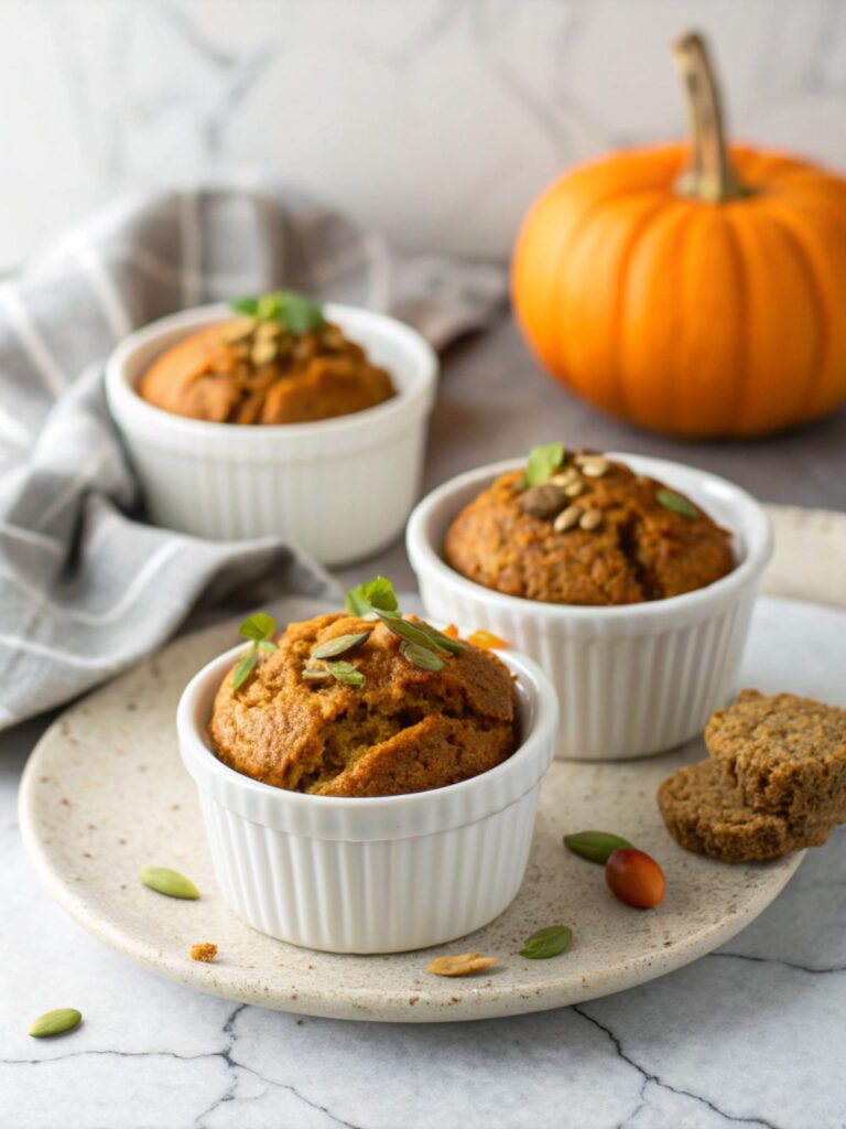 Close-up featured image of delicious keto pumpkin muffins