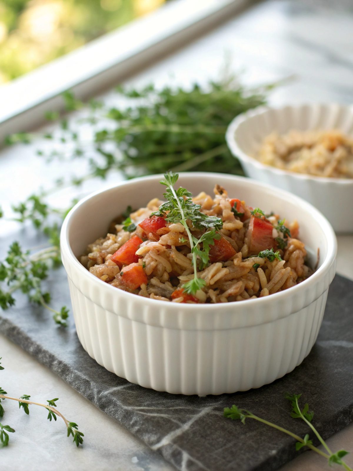 SEO-friendly alt text describing the featured image, including Low Carb Thyme Pressure Cooker.