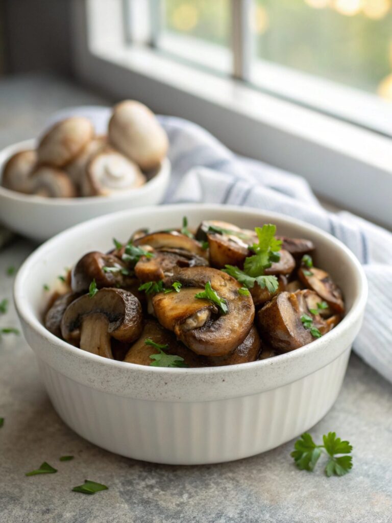 Healthy and delicious low carb mushroom dish made in a pressure cooker