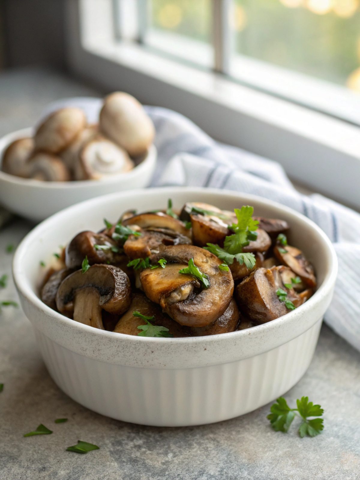 Healthy and delicious low carb mushroom dish made in a pressure cooker