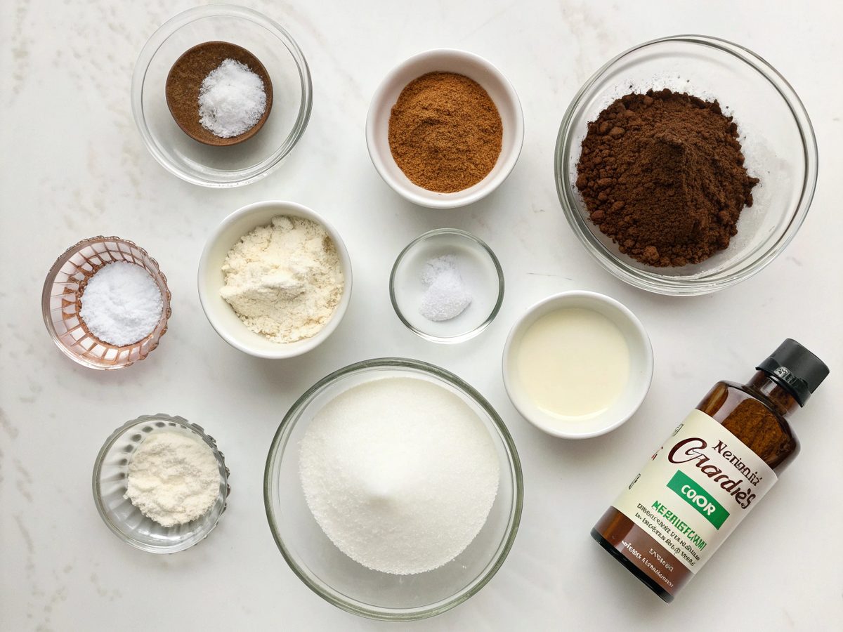 Flat lay of ingredients for baked keto gelatin fat bombs