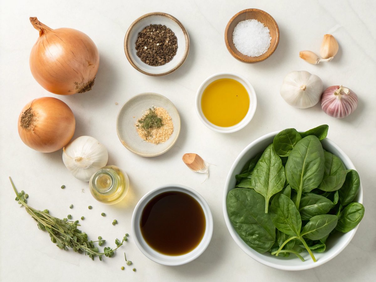 Ingredients for Instant Pot Onion Keto Recipe displayed on a counter