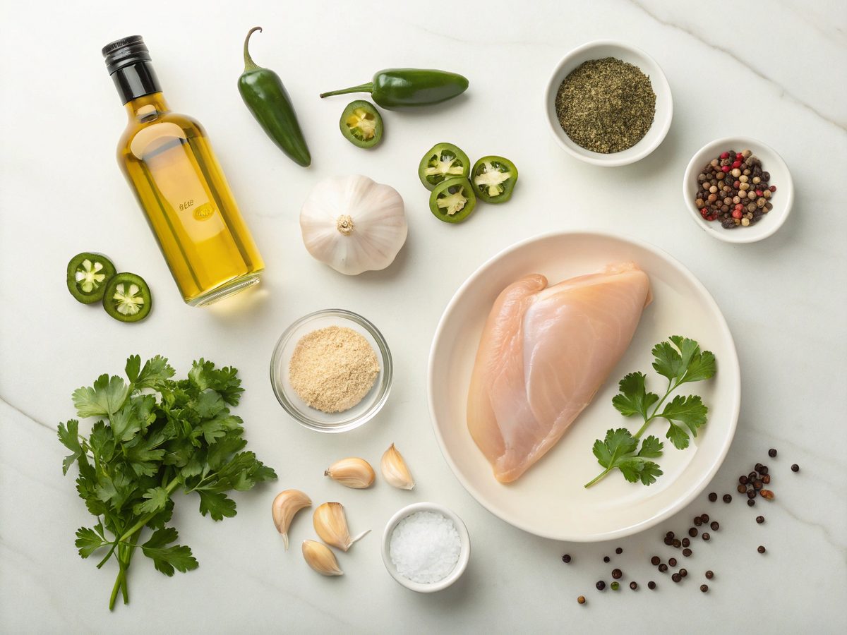 A visual guide to the ingredients needed for the Low Carb Chicken Jalapeño Dish