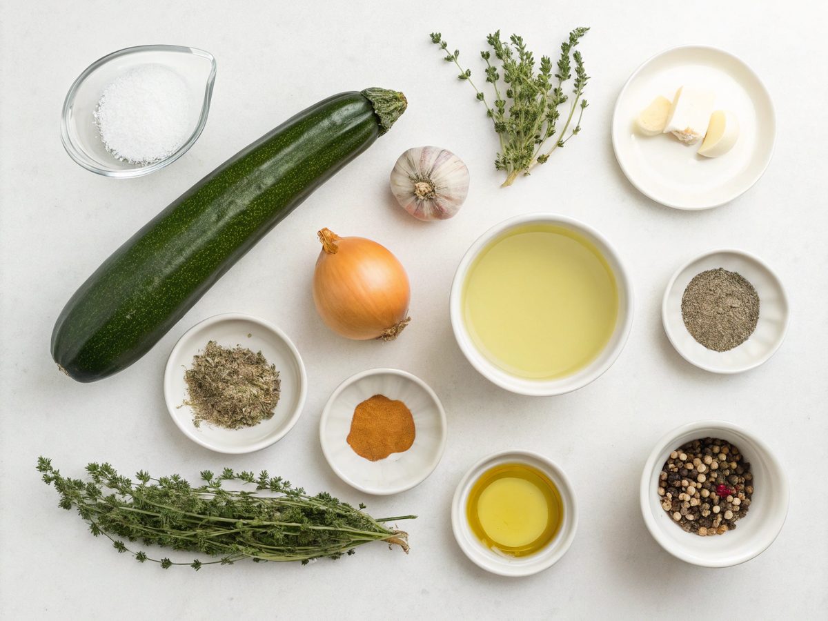 Essential ingredients for making zucchini low carb keto soup