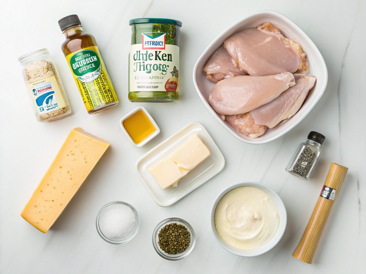 Ingredients for Instant Pot Ranch Keto Recipe, showcasing chicken thighs and cream cheese.