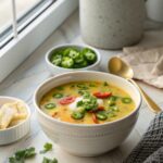 Spicy Jalapeno Low Carb Keto Soup served in a stylish bowl