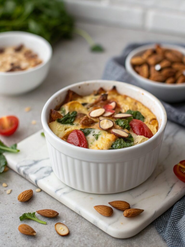 SEO-friendly feature photo of Keto Almond Milk Breakfast Casserole