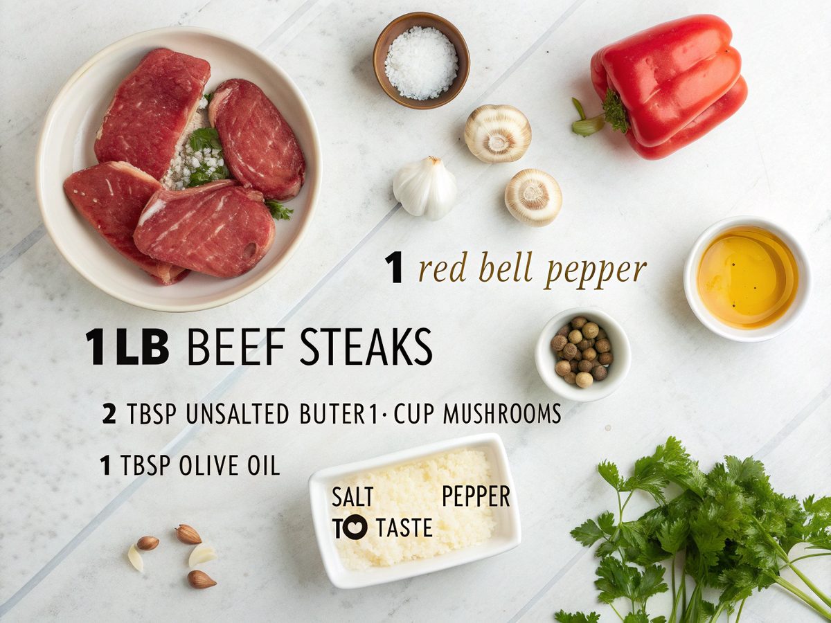 Ingredients for Keto Beef Butter Skillet beautifully displayed.