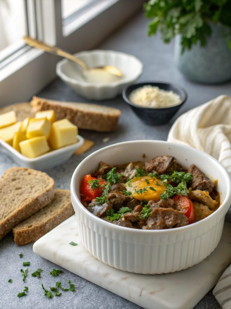 Keto Beef Butter Skillet: A delightful dish plated up.