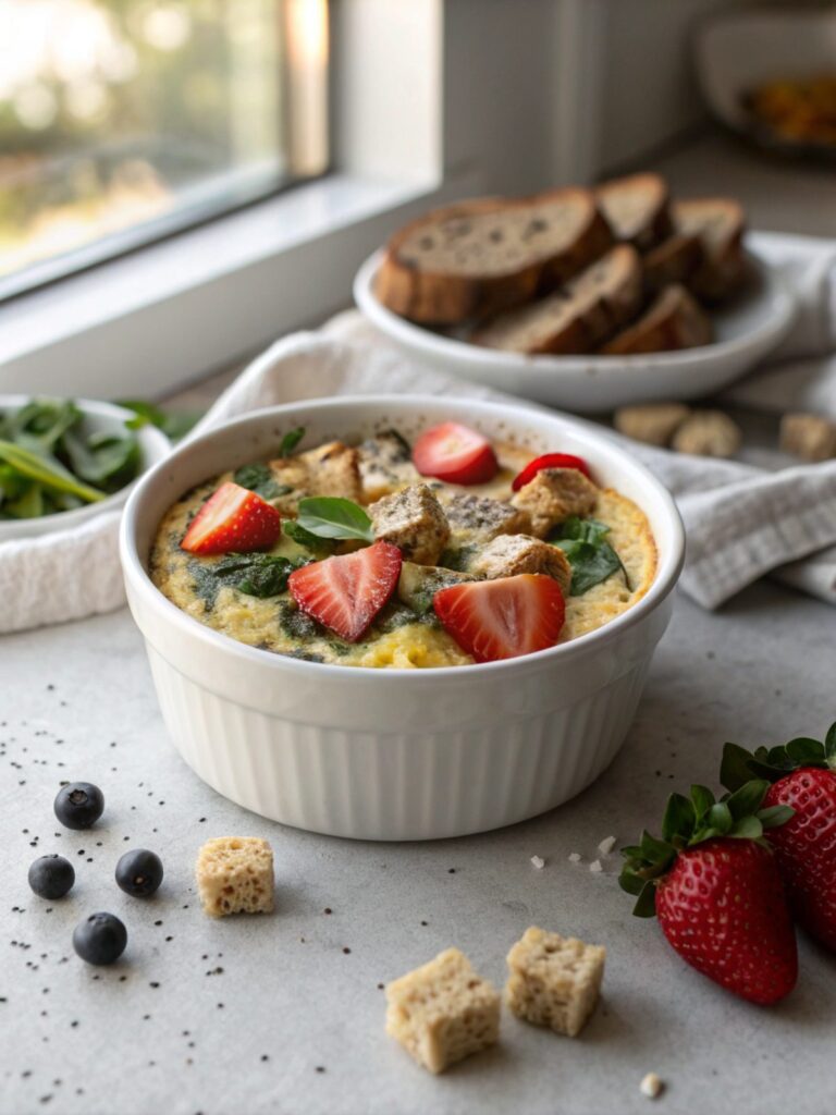 Delicious Keto Chia Seed Breakfast Casserole served fresh