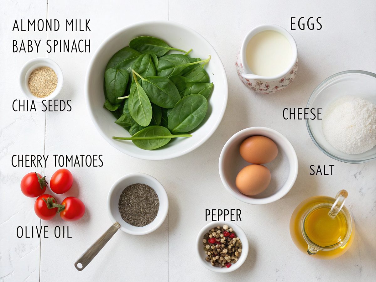 Ingredients for making Keto Chia Seed Breakfast Casserole