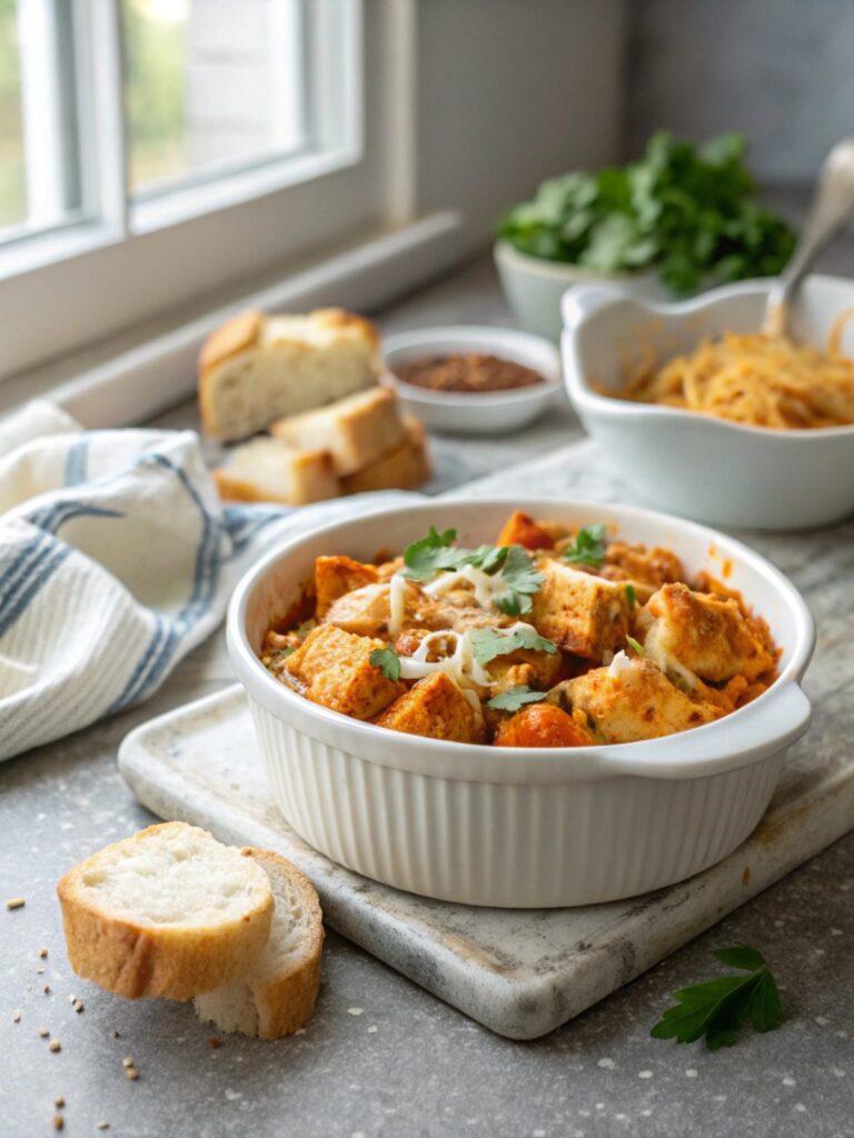 Deliciously served Keto Chicken Buffalo Bake