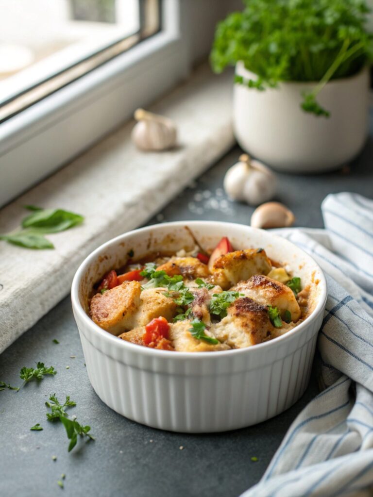 Featured image of Keto Chicken Garlic Bake served fresh