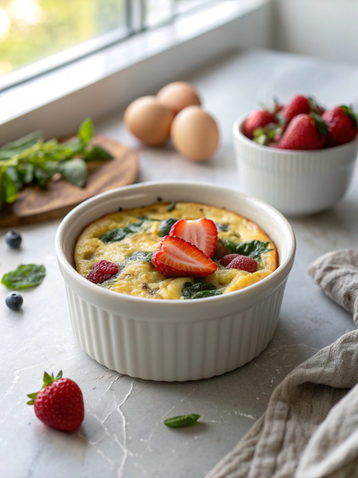 Hearty and Nutritious Keto Coconut Flour Breakfast Casserole served warm.