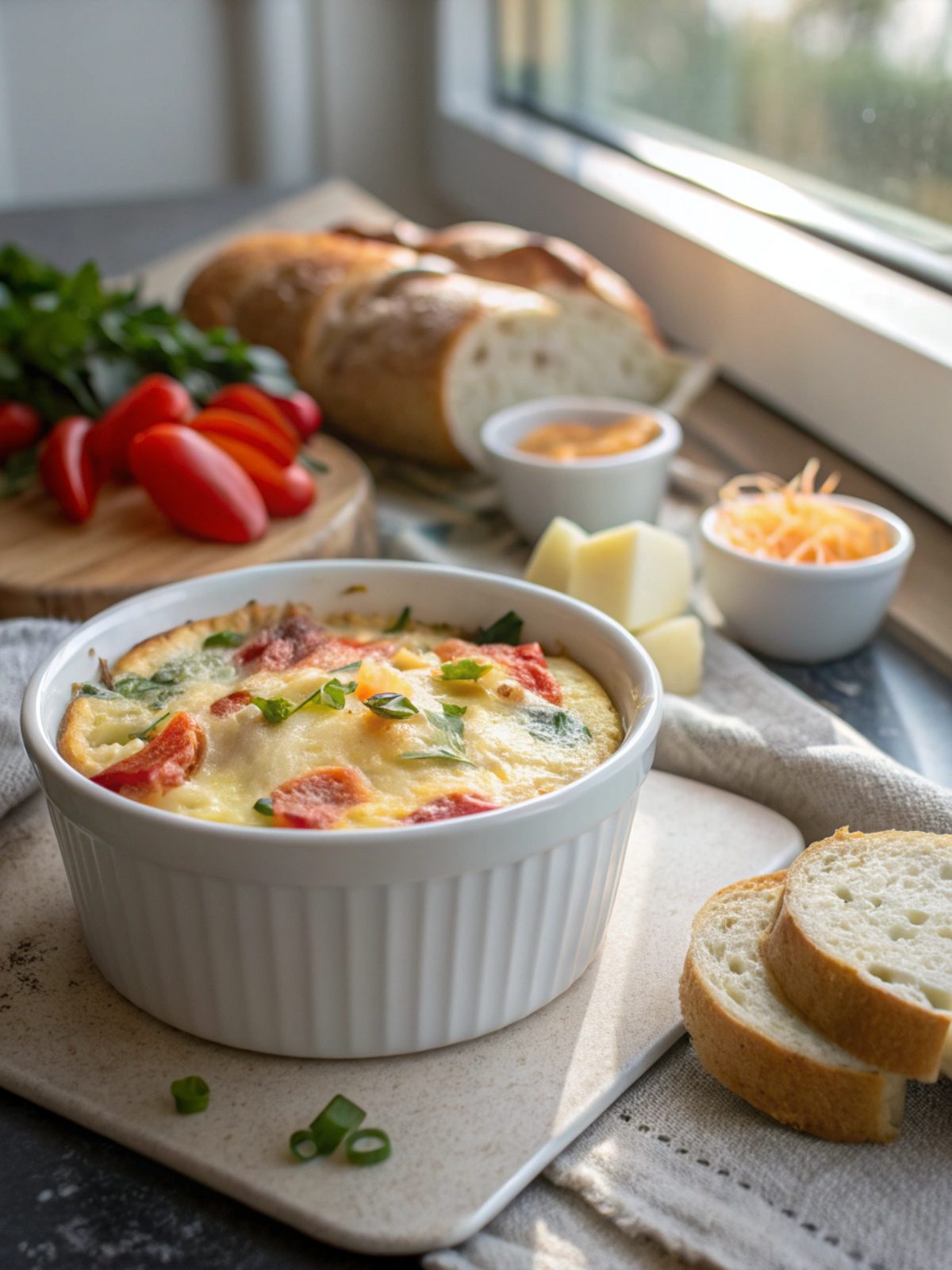 Featured image of a keto cream cheese breakfast casserole