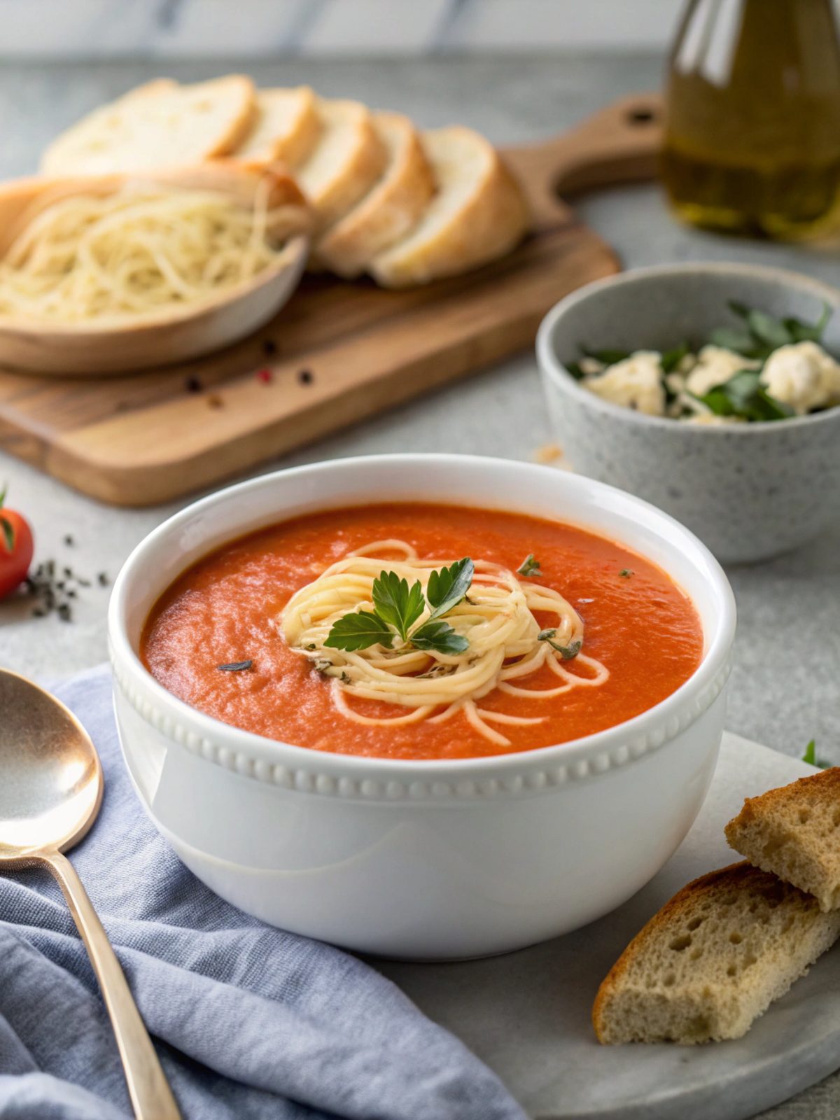 Clean image of Keto Creamy Roasted Red Pepper Soup in a bowl
