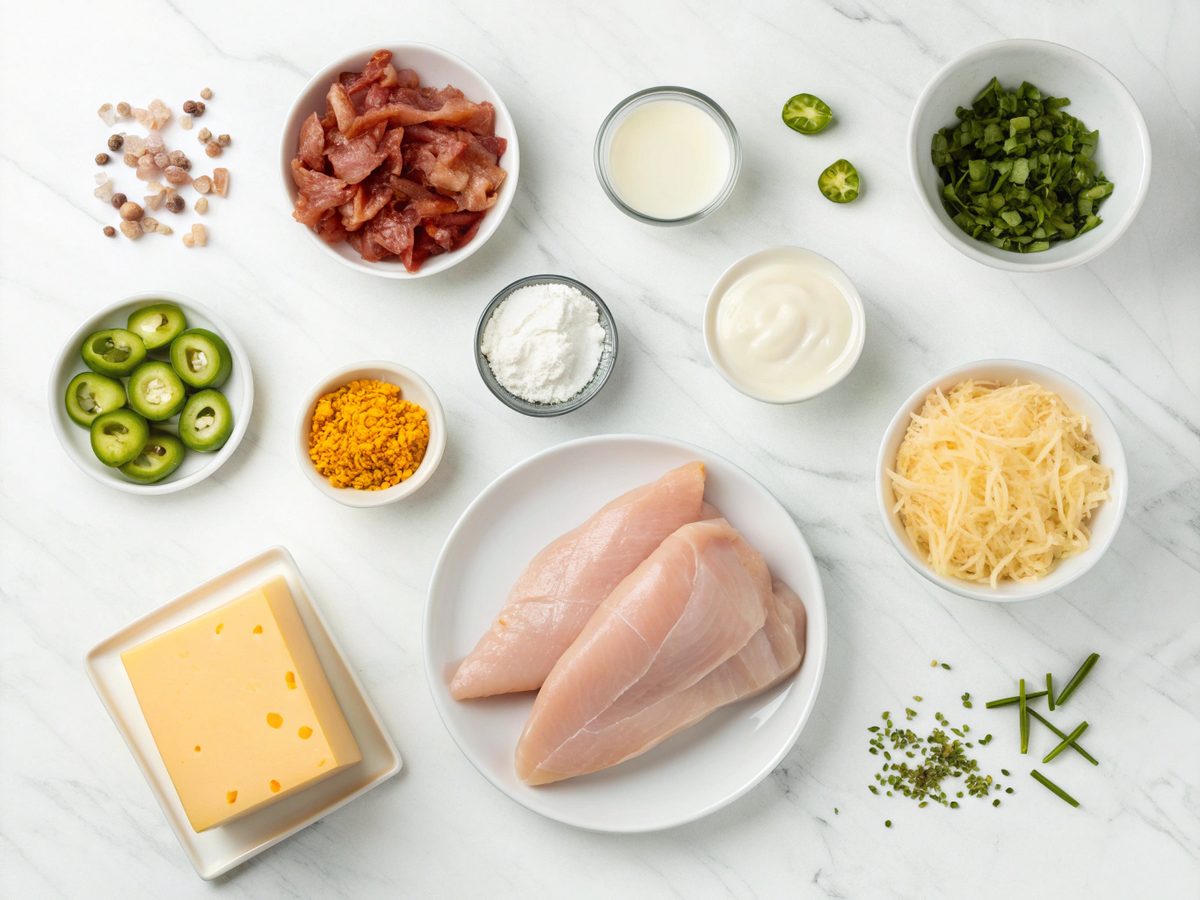 Ingredients for Keto Jalapeño Popper Chicken Bake