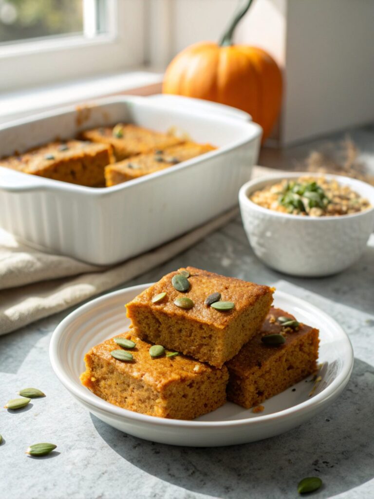 SEO-friendly image demonstrating keto pumpkin bars with sugarless crystals, ideal for low-carb enjoyment.