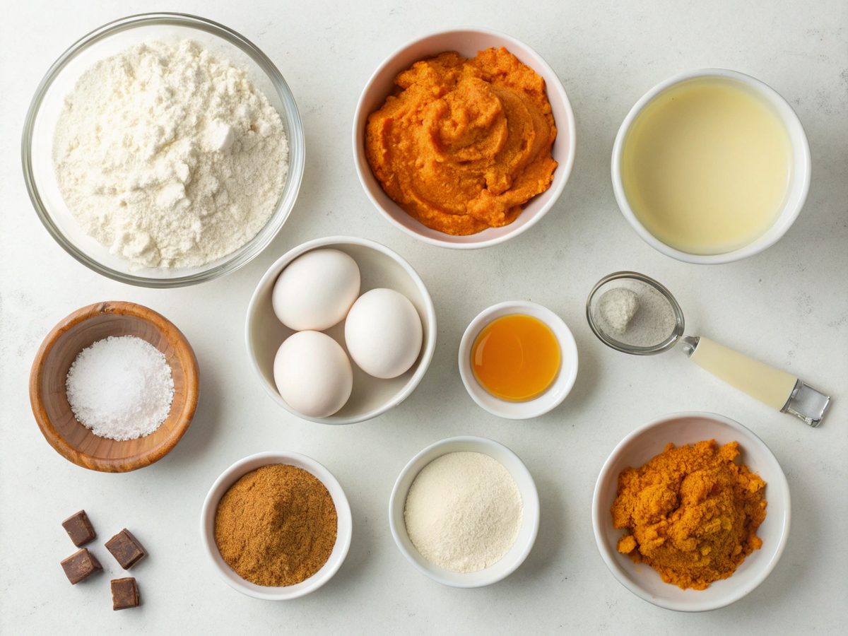 Ingredients for Keto Pumpkin Cheesecake, low-carb and full of fall flavor