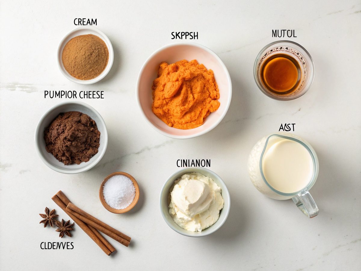 Visual layout of ingredients for keto pumpkin mousse