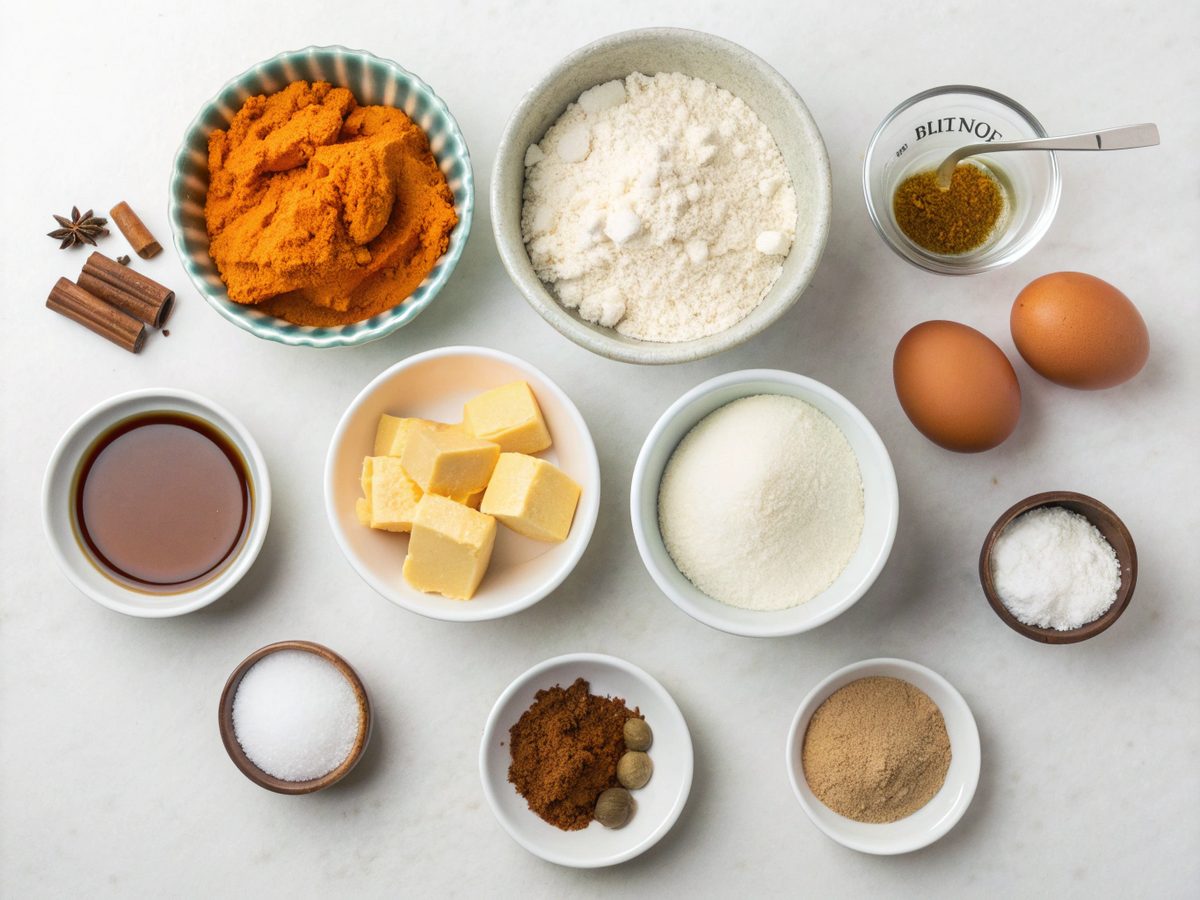 Ingredients needed for making keto pumpkin pie