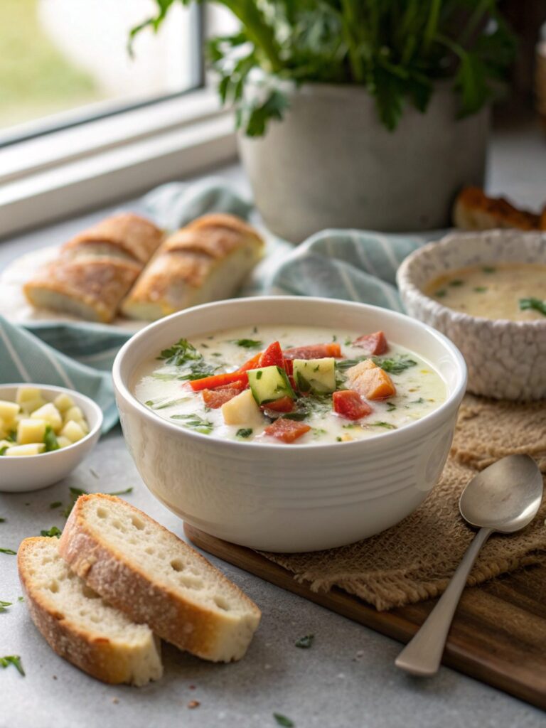 Exquisite serving of Keto Ranch Chowder Recipe in a bowl