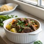 A tempting view of Keto Slow Cooker Mississippi Pot Roast No Packets ready to serve
