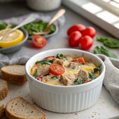 SEO-friendly featured image for keto turkey breakfast casserole