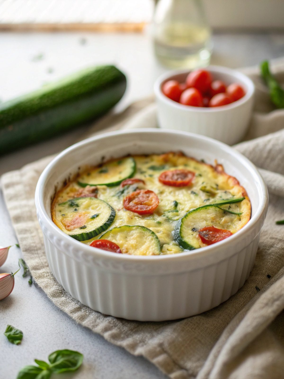Featured image of a delicious keto zucchini breakfast casserole