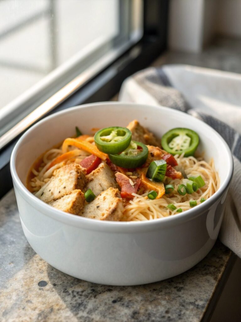 SEO-friendly alt text describing the featured image of Low Carb Chicken Jalapeño Dish