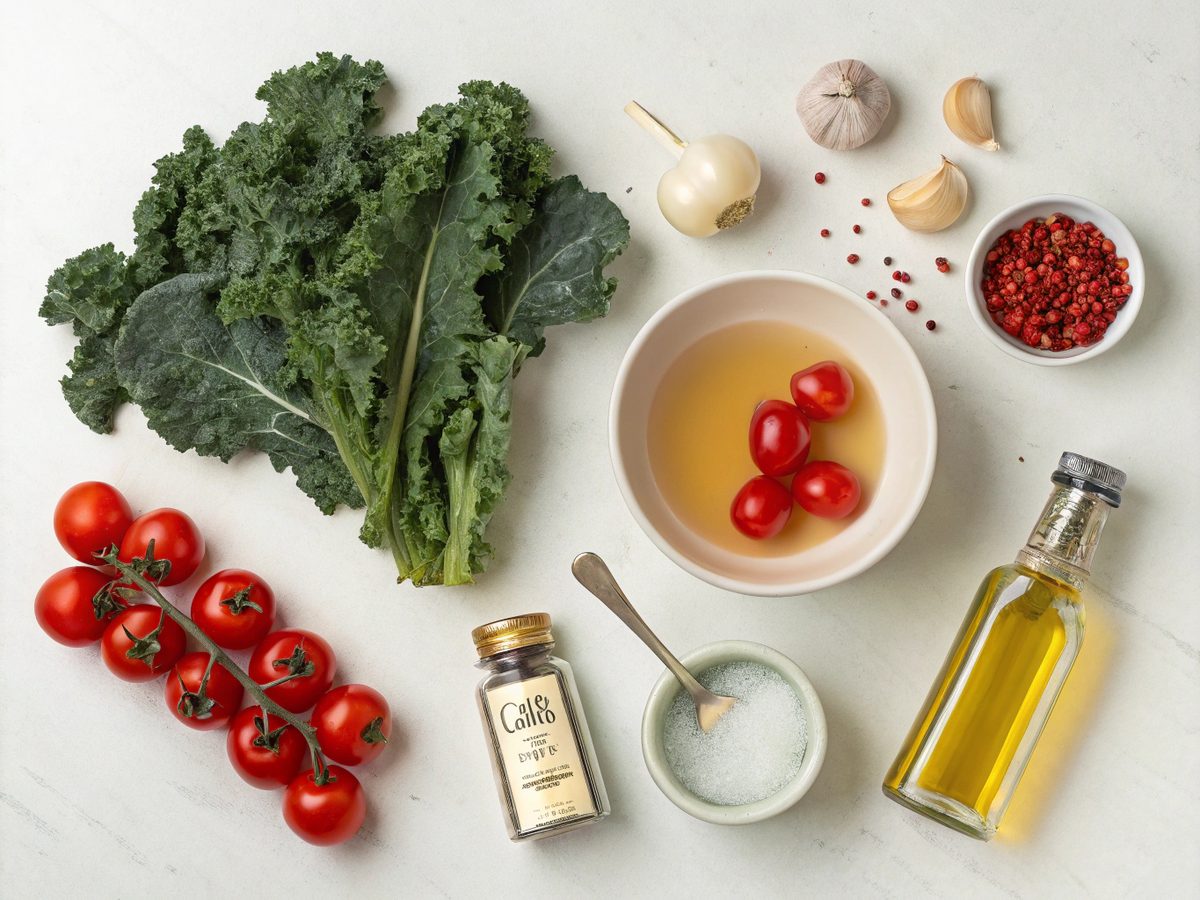 Ingredients for making Low Carb Kale Pressure Cooker