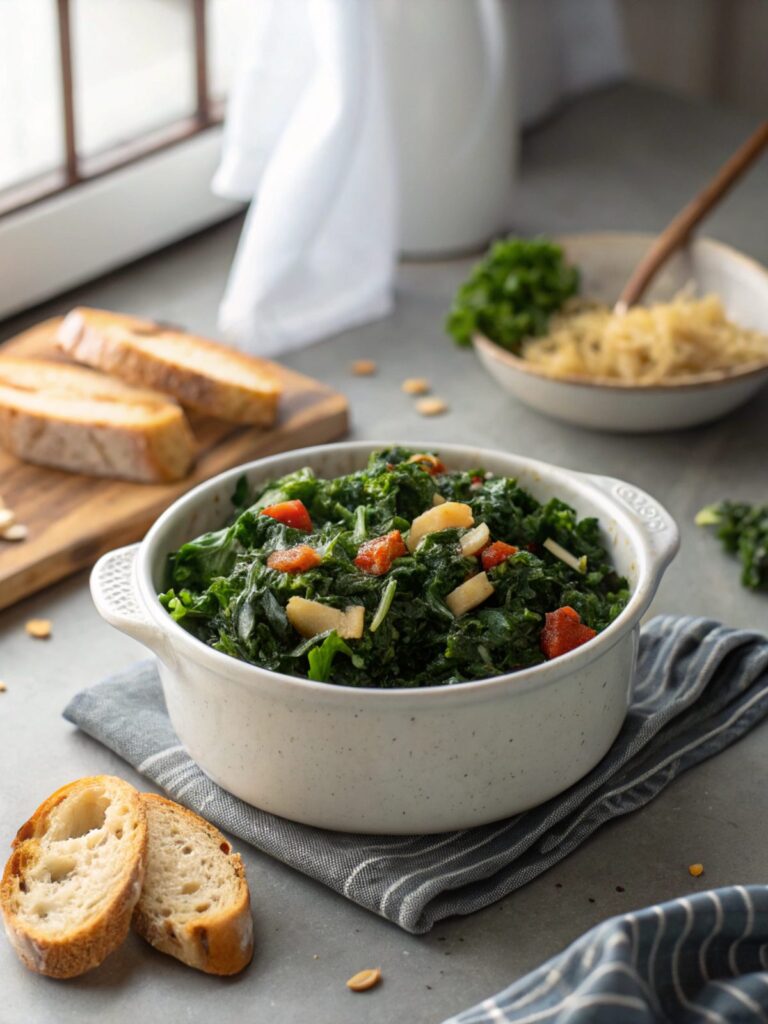 Featured image of Low Carb Kale made in a pressure cooker.