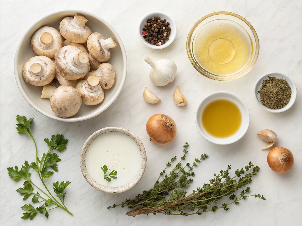 Ingredients for preparing Low Carb Mushroom in a Pressure Cooker