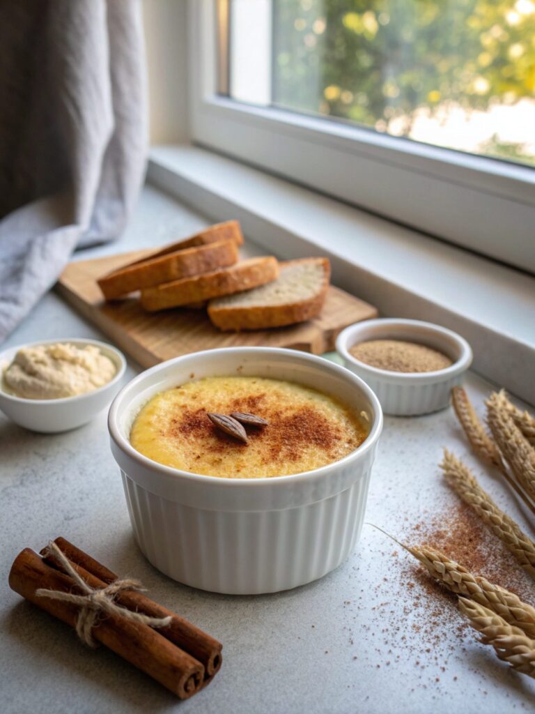 Delicious and enticing Low Carb Nutmeg Pudding Treat served elegantly