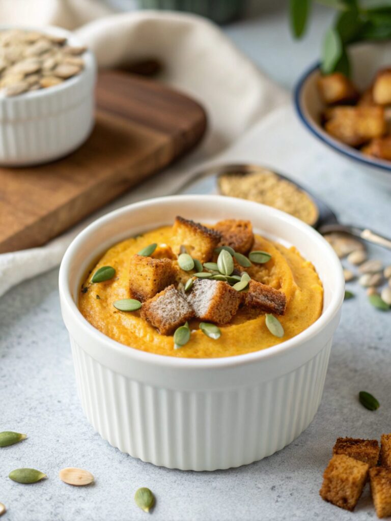 Appealing image of low carb pumpkin pudding treat served.