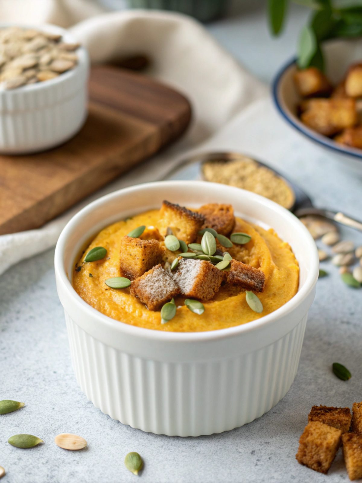 Appealing image of low carb pumpkin pudding treat served.