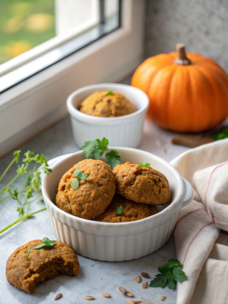 A batch of 3 Ingredient Keto Pumpkin Cookies on a serving plate